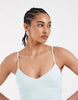 Hollister v neck strappy mini dress in blue stripe