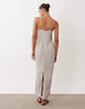 maxi halter dress in techy crinkle fabric