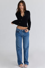 black cashmere + wool cardigan