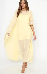 Olsen Maxi Dress ~ Pale Yellow Chiffon