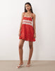 Dippin' Daisy's C'est La Vie beach mini dress in red floral