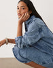 denim shirt midi dress in acid wash