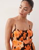 Miss Selfridge Petite spun strappy maxi dress in hibiscus