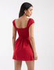 Hollister cap sleeve button up mini dress in red