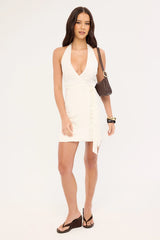 Perfect Stranger Shea Wrap Mini Dress Cream