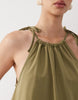 tie neck baby doll mini dress
