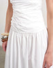 Topshop poplin ruched bandeau midi dress in white