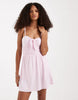 Hollister tie bust detail babydoll mini dress in pink