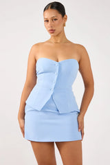 Perfect Stranger Luna High Rise Mini Skirt Blue