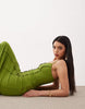 mesh cami seam detail maxi dress in green