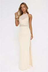 Candlelight Secrets Halter Maxi Dress Butter