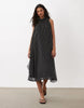 JDY halterneck midi dress in black polka dot print
