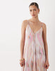 YAS double cami strap drapey midi dress in soft peach tie dye print