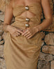 South Beach X Liv Silverman suedette maxi dress with cutout detailing in tan