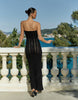 4th & Reckless crochet bandeau gold sun metal detail maxi beach dress in black