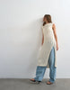Topshop knit textured open stitch sleeveless dress in ivory