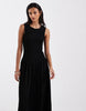 Brave Soul drop waist racer dress with shirred bodice in black