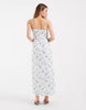PIECES smocked lace cami maxi dress in blue ditsy floral print