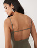 Kaiia exclusive 90s tailored square neck open back belted mini dress in charcoal