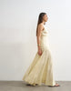 Topshop dropped waist full circle hem midi dress in buttermilk