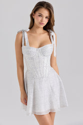 chiffon dot print mini dress