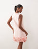 YAS ruffle hem mini dress in rose pink