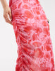 Pieces ruched midi dress in bold floral print
