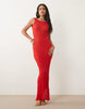I.AM.GIA Luminara fine knit sleeveless open back maxi dress in red