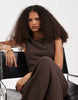 Vero Moda textured twist detail maxi dress in chocolate brown