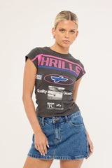 Thrills Speed Kills Club Tee Merch Black