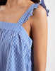 ONLY mini cheesecloth shift dress with frill sleeve detail in blue gingham
