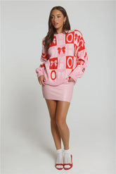 Holiday Spark Knit Sweater Pink