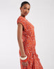 & Other Stories jersey maxi dress with ruched detail in red floral print