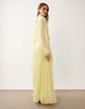 high neck deep cuff maxi dress in yellow