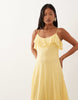 Vero Moda Petite ruffle bust chiffon cami midaxi dress in golden yellow