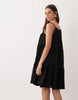 Gina Tricot flowy strap detail mini dress in black