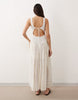 ARRANGE dropped waist eyelet midaxi dress in white