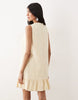 Sister Jane Lemon Zest embellished v-neck sleeveless ruffle hem mini dress in yellow