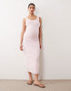 Maternity cotton blend scoop back dress in pink