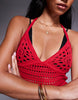 The Frolic exclusive crochet halterneck maxi dress in red