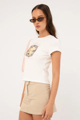 Luck & Trouble Florence Art Baby Tee White