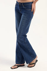 Rusty Shorty Freida Low Rise Jean Blasted Deep Sea Blue
