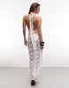 Noughts & Kisses sheer crochet halterneck sleeveless maxi dress in white