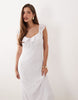Gina Tricot frill lace maxi dress in white