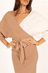 Nate Dress - Beige/White