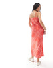 Miss Selfridge Petite strappy scoop neck maxi slip dress in bandana print