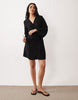 JDY kimono-inspired wrap mini dress in black