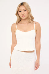 Perfect Stranger Freya Corset Top White