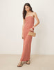 Tall bandeau maxi dress in terracotta