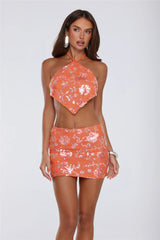 Sunkissed Oasis Halter Top Orange